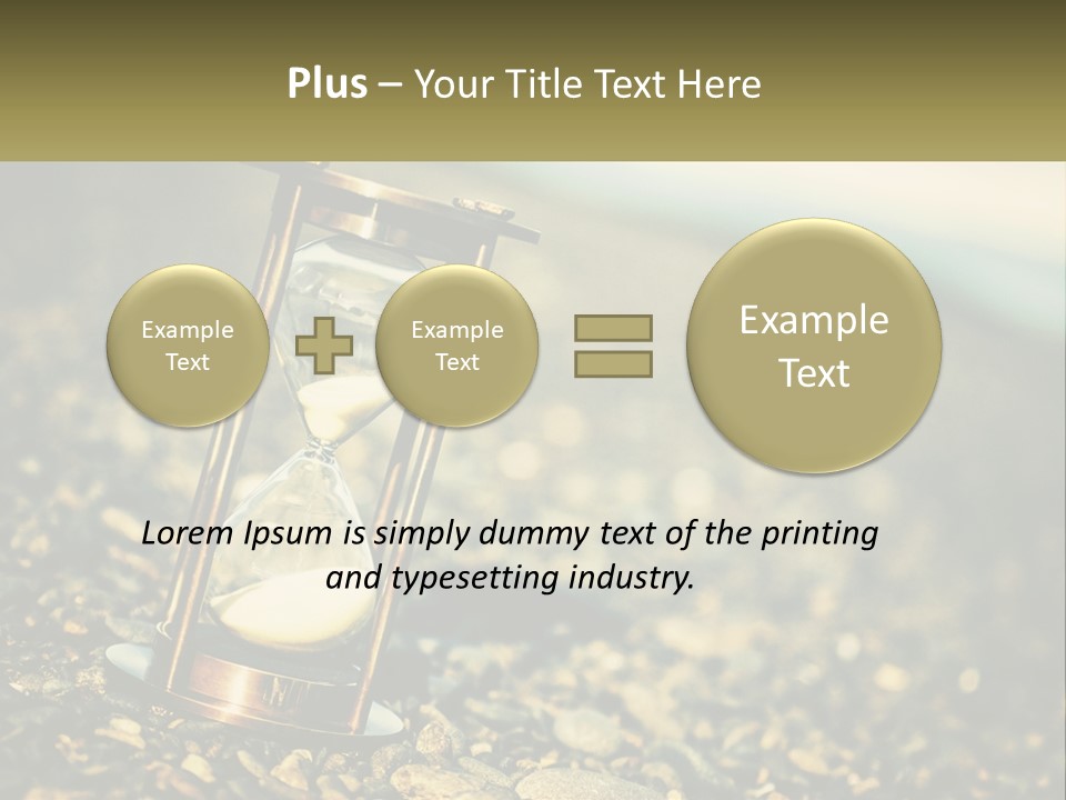 An Hourglass Sitting On Top Of A Pile Of Rocks PowerPoint Template