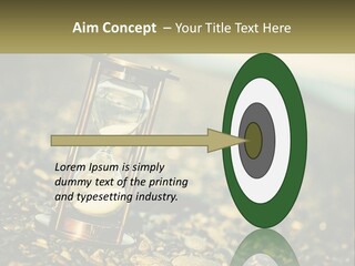 An Hourglass Sitting On Top Of A Pile Of Rocks PowerPoint Template