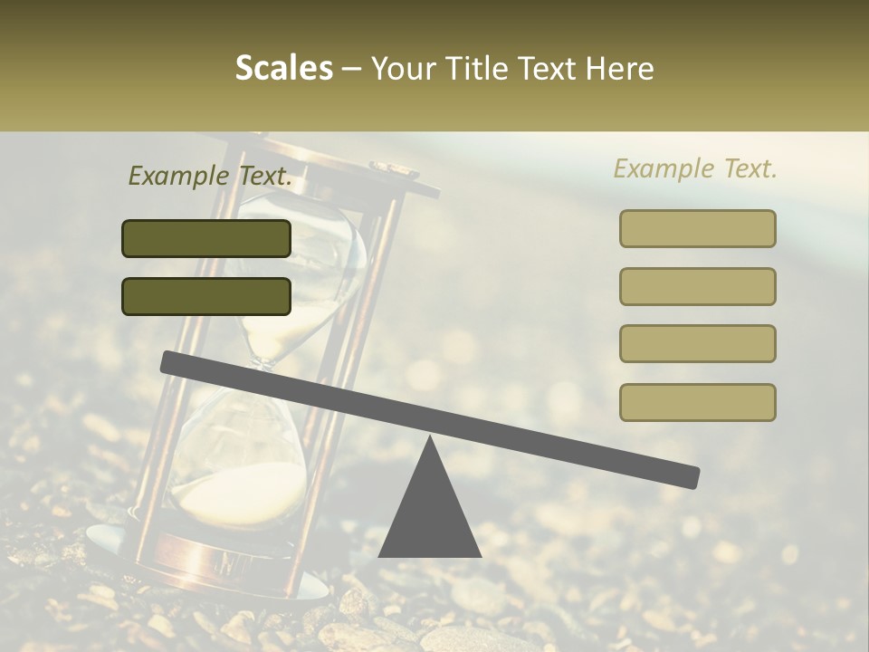 An Hourglass Sitting On Top Of A Pile Of Rocks PowerPoint Template