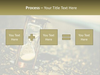 An Hourglass Sitting On Top Of A Pile Of Rocks PowerPoint Template