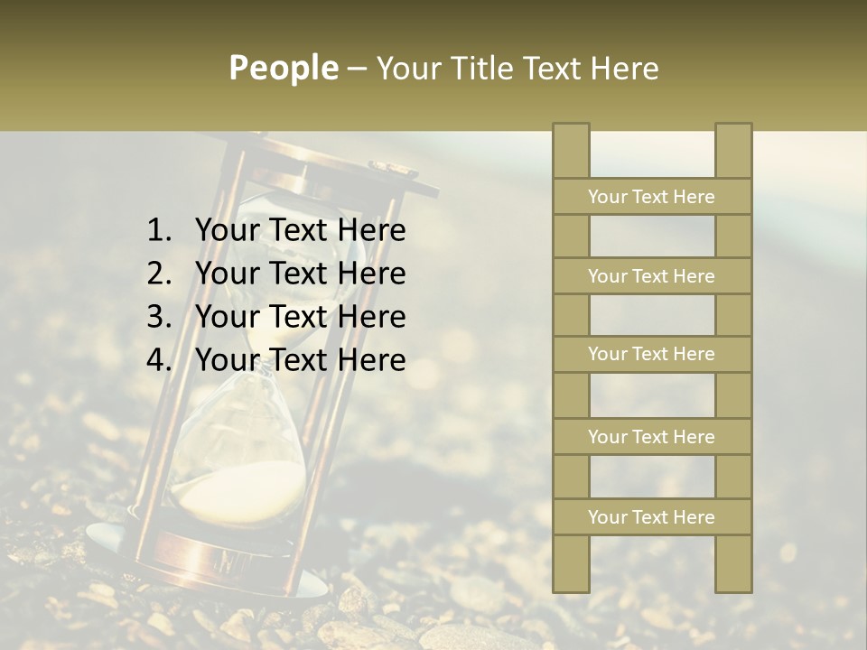 An Hourglass Sitting On Top Of A Pile Of Rocks PowerPoint Template