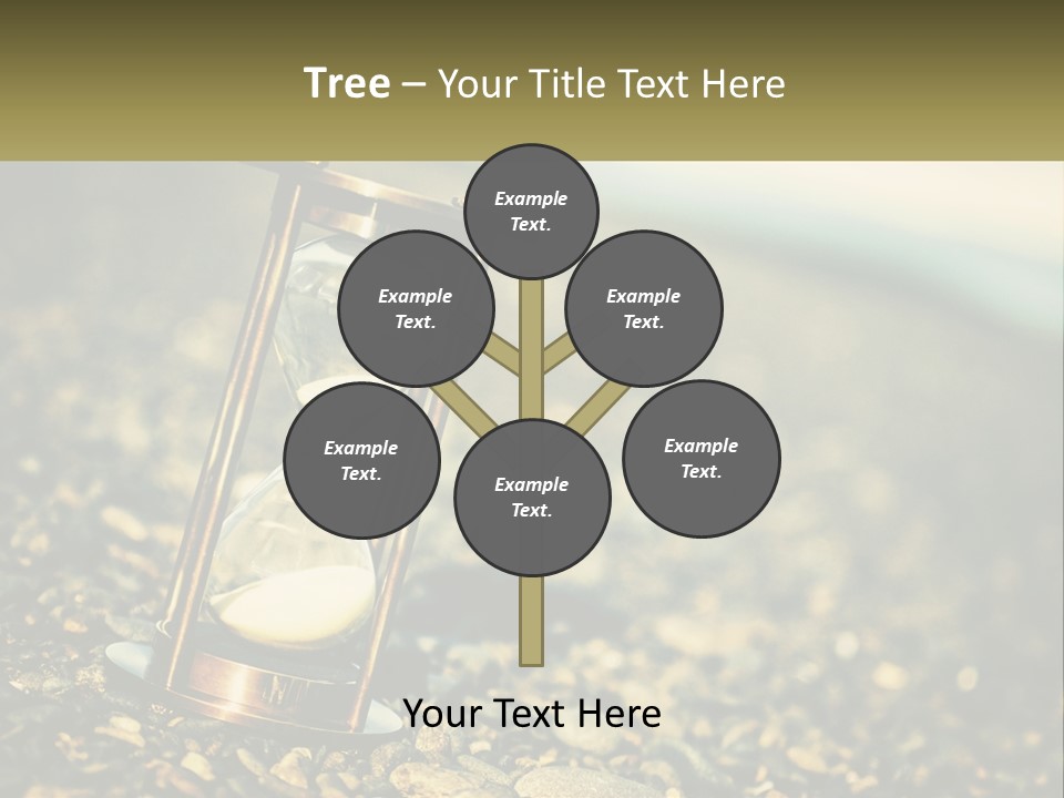 An Hourglass Sitting On Top Of A Pile Of Rocks PowerPoint Template