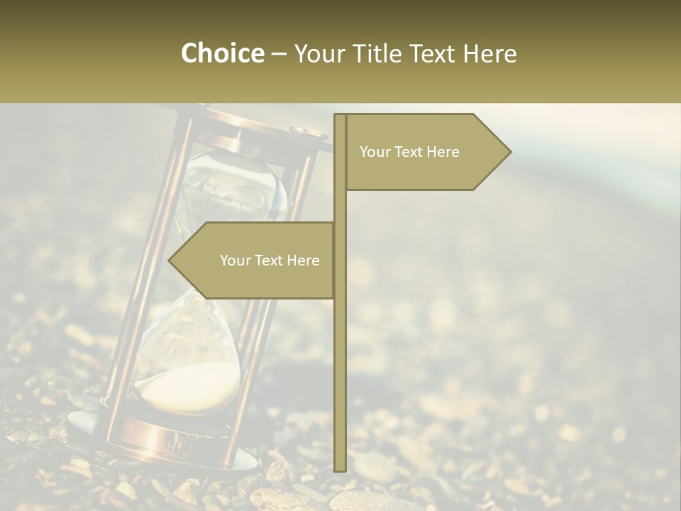 An Hourglass Sitting On Top Of A Pile Of Rocks PowerPoint Template