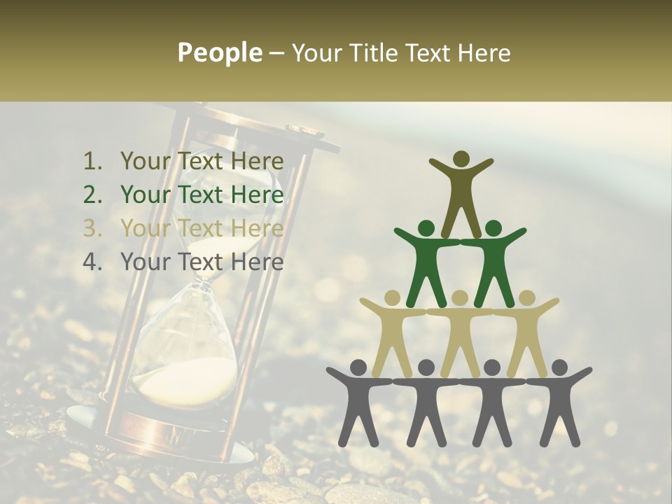 An Hourglass Sitting On Top Of A Pile Of Rocks PowerPoint Template