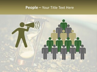 An Hourglass Sitting On Top Of A Pile Of Rocks PowerPoint Template