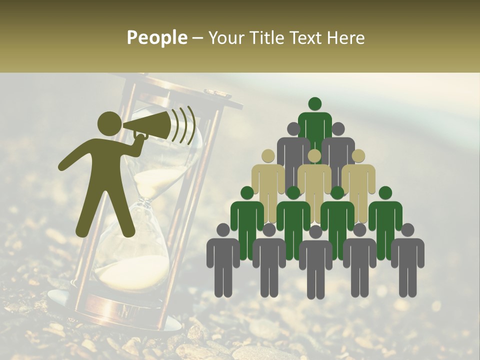 An Hourglass Sitting On Top Of A Pile Of Rocks PowerPoint Template