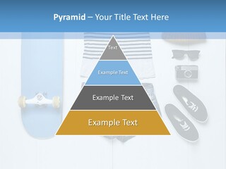 A Skateboard, Hat, Sunglasses, And A Pair Of Shorts Lay On A PowerPoint Template