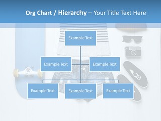 A Skateboard, Hat, Sunglasses, And A Pair Of Shorts Lay On A PowerPoint Template