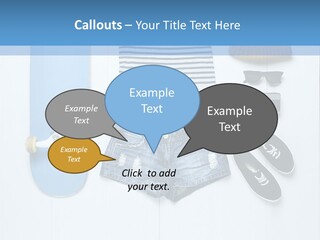 A Skateboard, Hat, Sunglasses, And A Pair Of Shorts Lay On A PowerPoint Template