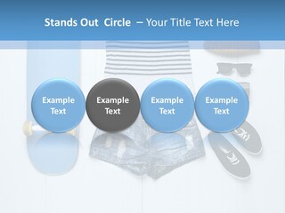 A Skateboard, Hat, Sunglasses, And A Pair Of Shorts Lay On A PowerPoint Template