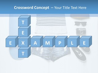 A Skateboard, Hat, Sunglasses, And A Pair Of Shorts Lay On A PowerPoint Template