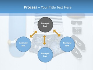 A Skateboard, Hat, Sunglasses, And A Pair Of Shorts Lay On A PowerPoint Template