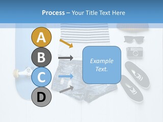 A Skateboard, Hat, Sunglasses, And A Pair Of Shorts Lay On A PowerPoint Template