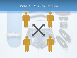 A Skateboard, Hat, Sunglasses, And A Pair Of Shorts Lay On A PowerPoint Template
