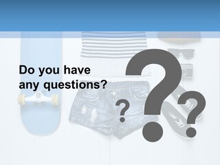 A Skateboard, Hat, Sunglasses, And A Pair Of Shorts Lay On A PowerPoint Template
