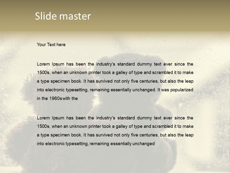 A Teddy Bear Sitting Next To Another Teddy Bear On A Rainy Day PowerPoint Template