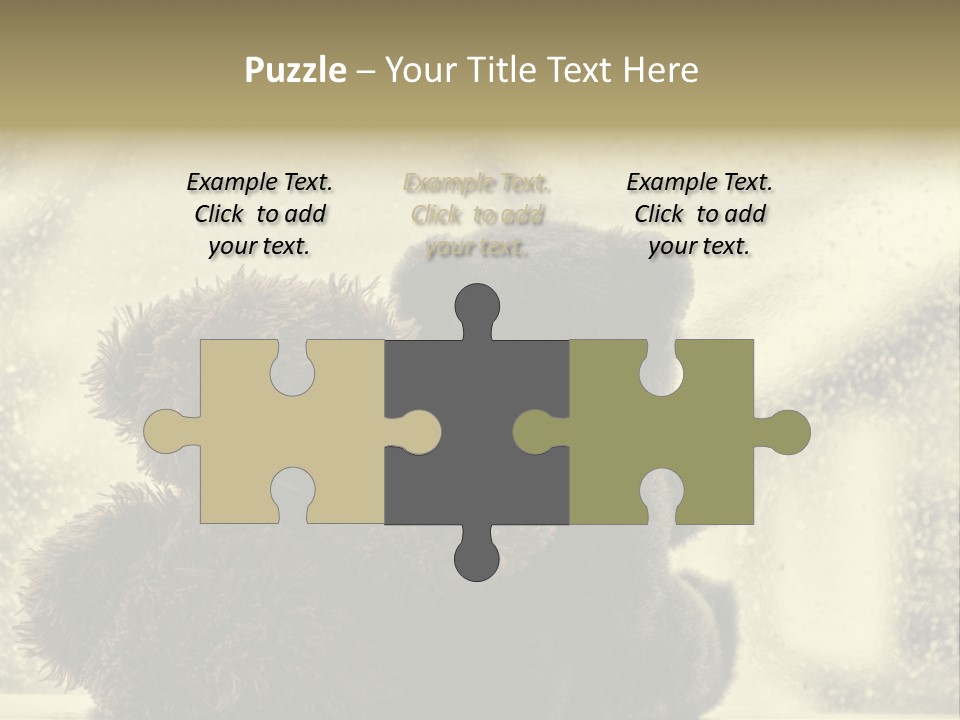 A Teddy Bear Sitting Next To Another Teddy Bear On A Rainy Day PowerPoint Template