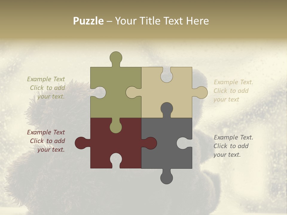 A Teddy Bear Sitting Next To Another Teddy Bear On A Rainy Day PowerPoint Template