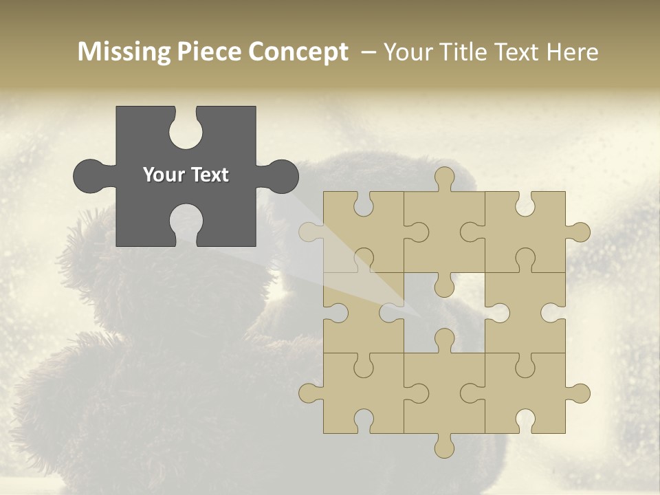 A Teddy Bear Sitting Next To Another Teddy Bear On A Rainy Day PowerPoint Template