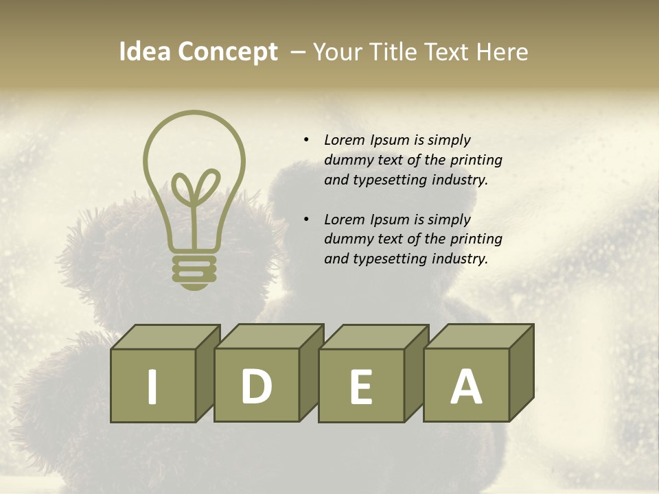 A Teddy Bear Sitting Next To Another Teddy Bear On A Rainy Day PowerPoint Template