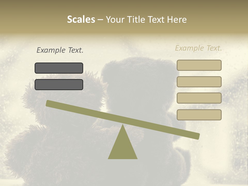 A Teddy Bear Sitting Next To Another Teddy Bear On A Rainy Day PowerPoint Template