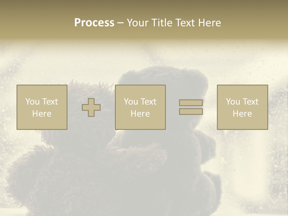 A Teddy Bear Sitting Next To Another Teddy Bear On A Rainy Day PowerPoint Template
