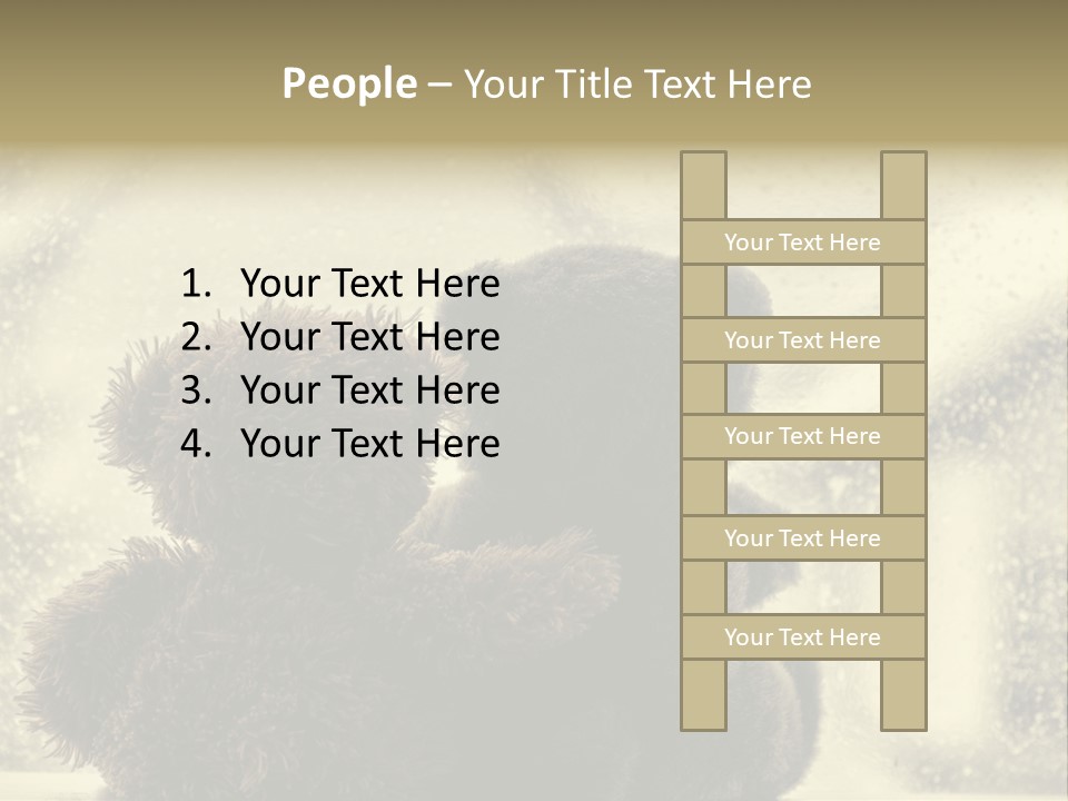 A Teddy Bear Sitting Next To Another Teddy Bear On A Rainy Day PowerPoint Template