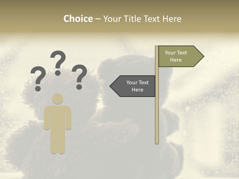 A Teddy Bear Sitting Next To Another Teddy Bear On A Rainy Day PowerPoint Template