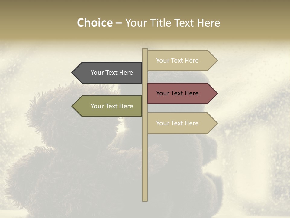 A Teddy Bear Sitting Next To Another Teddy Bear On A Rainy Day PowerPoint Template