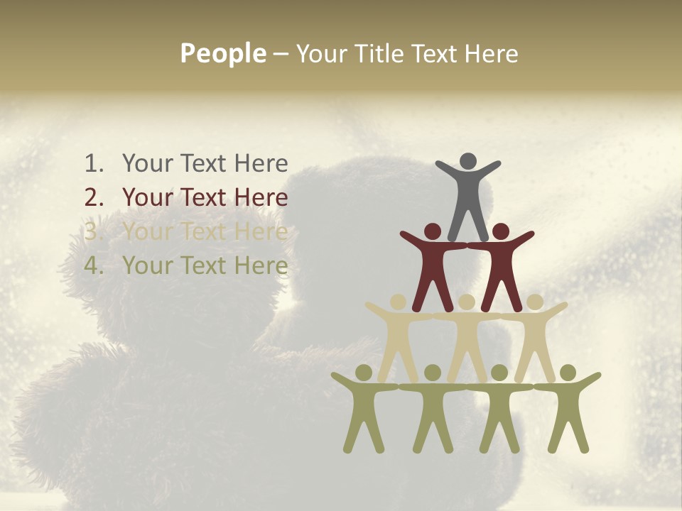 A Teddy Bear Sitting Next To Another Teddy Bear On A Rainy Day PowerPoint Template