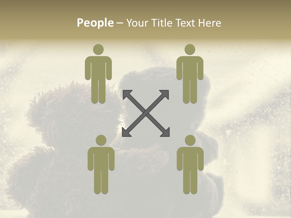 A Teddy Bear Sitting Next To Another Teddy Bear On A Rainy Day PowerPoint Template