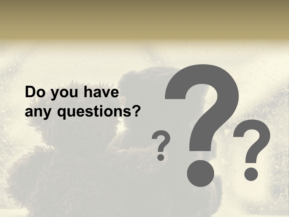 A Teddy Bear Sitting Next To Another Teddy Bear On A Rainy Day PowerPoint Template