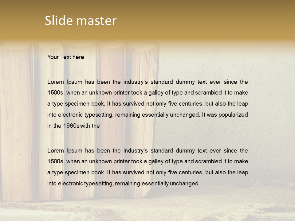 A Row Of Books Sitting On Top Of A Table PowerPoint Template