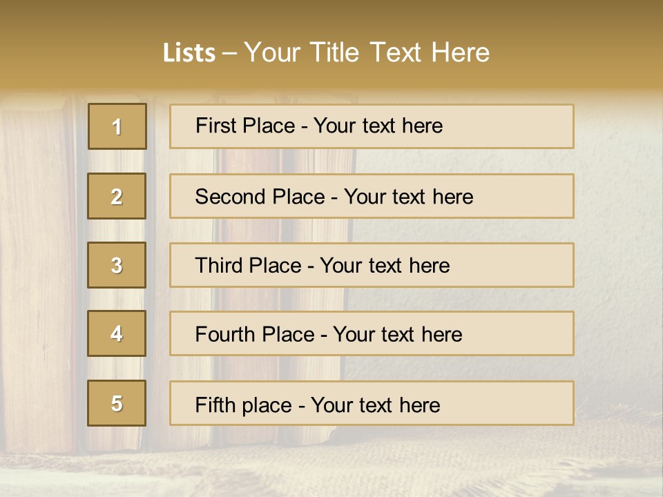 A Row Of Books Sitting On Top Of A Table PowerPoint Template