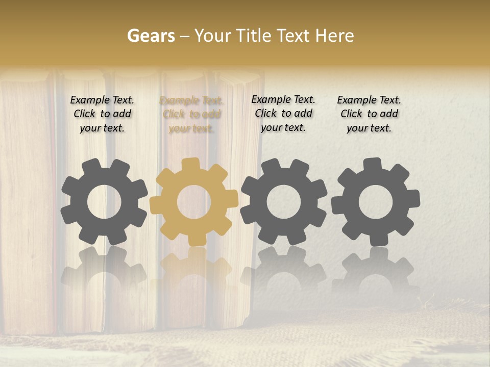 A Row Of Books Sitting On Top Of A Table PowerPoint Template