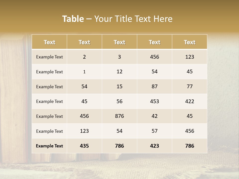 A Row Of Books Sitting On Top Of A Table PowerPoint Template