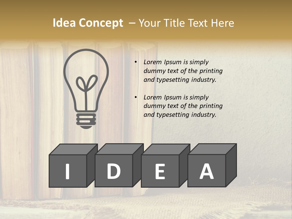 A Row Of Books Sitting On Top Of A Table PowerPoint Template