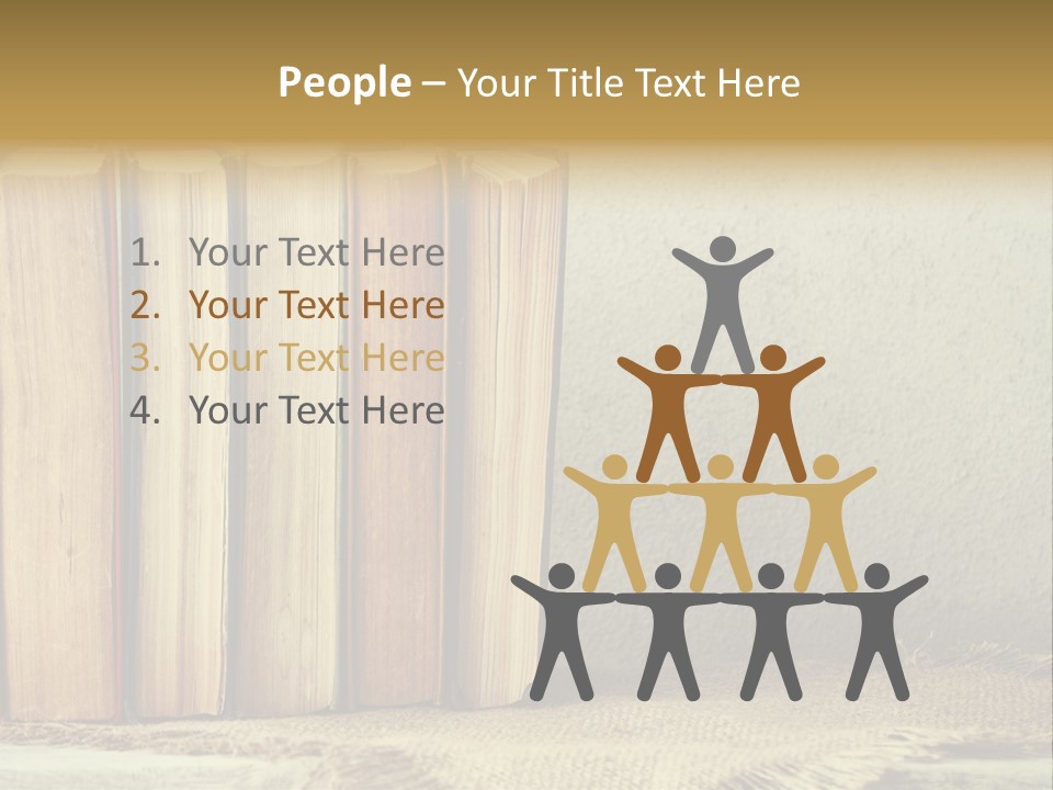 A Row Of Books Sitting On Top Of A Table PowerPoint Template