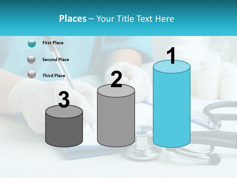 A Doctor Writing On A Clipboard With A Stethoscope PowerPoint Template