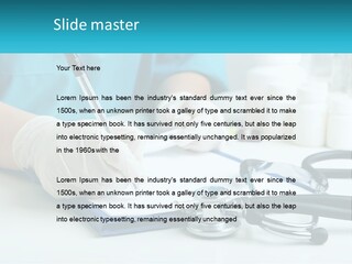 A Doctor Writing On A Clipboard With A Stethoscope PowerPoint Template