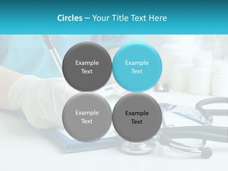 A Doctor Writing On A Clipboard With A Stethoscope PowerPoint Template