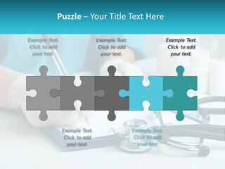 A Doctor Writing On A Clipboard With A Stethoscope PowerPoint Template