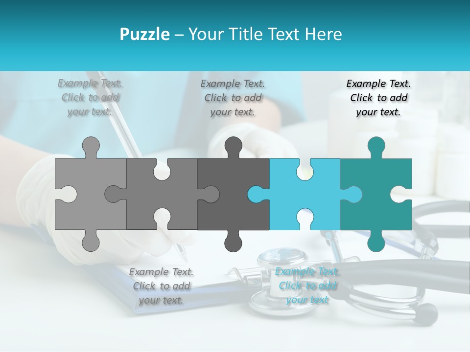 A Doctor Writing On A Clipboard With A Stethoscope PowerPoint Template
