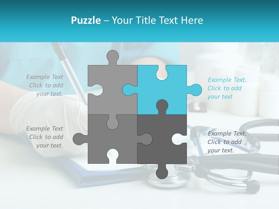 A Doctor Writing On A Clipboard With A Stethoscope PowerPoint Template