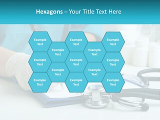 A Doctor Writing On A Clipboard With A Stethoscope PowerPoint Template