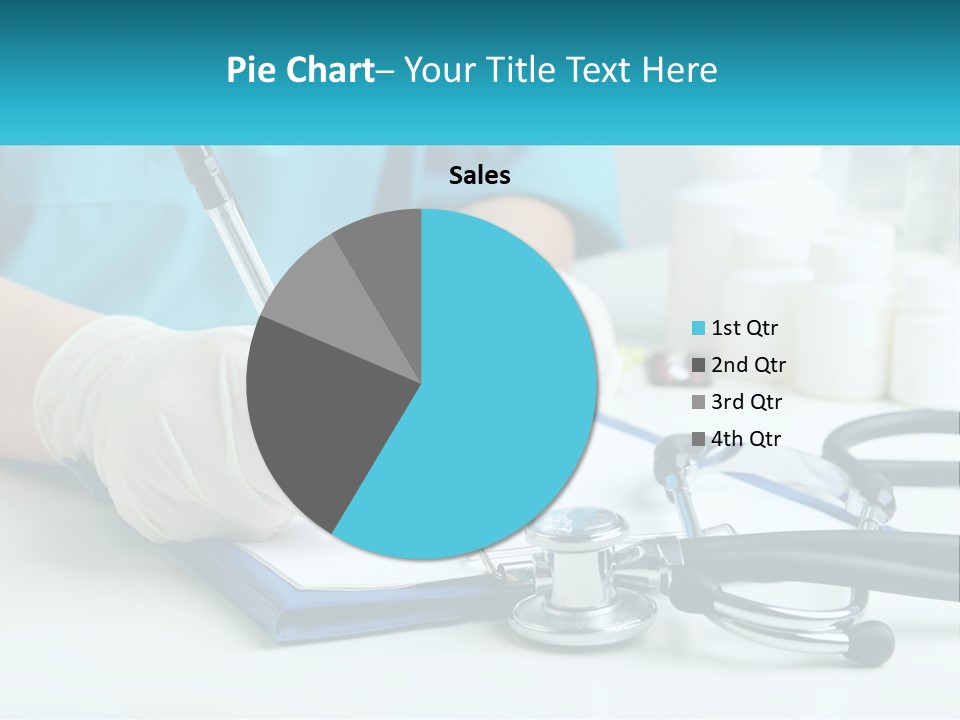 A Doctor Writing On A Clipboard With A Stethoscope PowerPoint Template