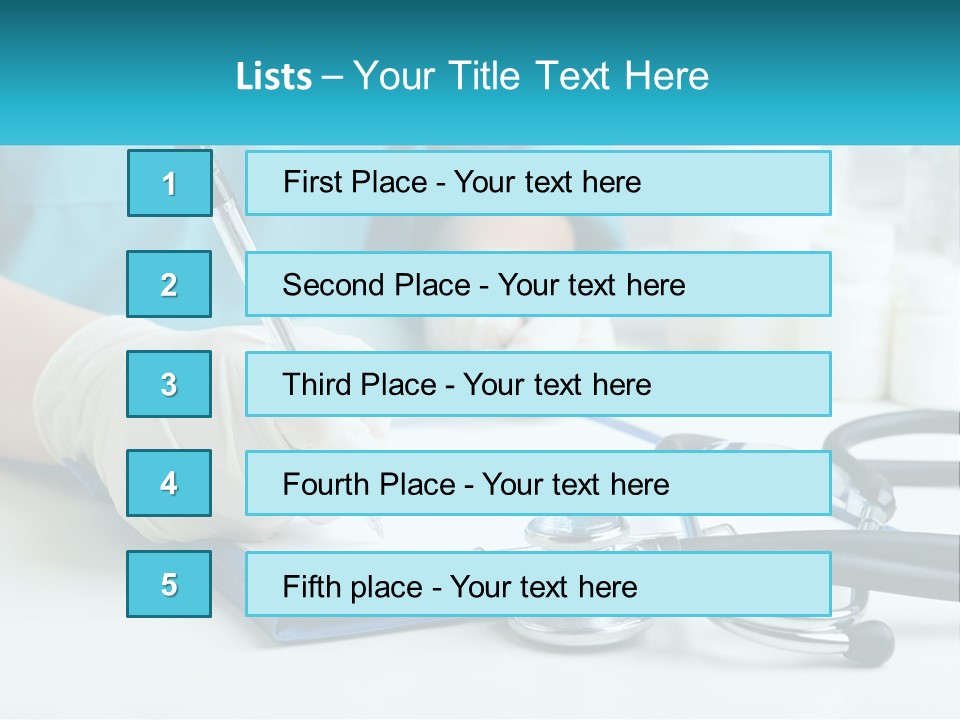 A Doctor Writing On A Clipboard With A Stethoscope PowerPoint Template