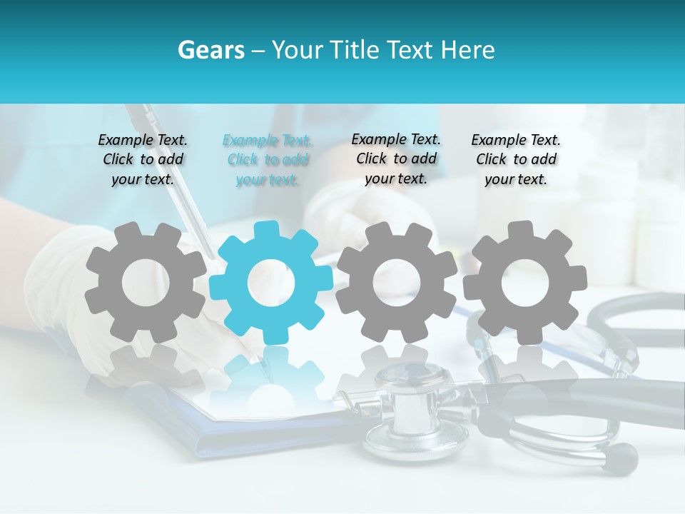 A Doctor Writing On A Clipboard With A Stethoscope PowerPoint Template