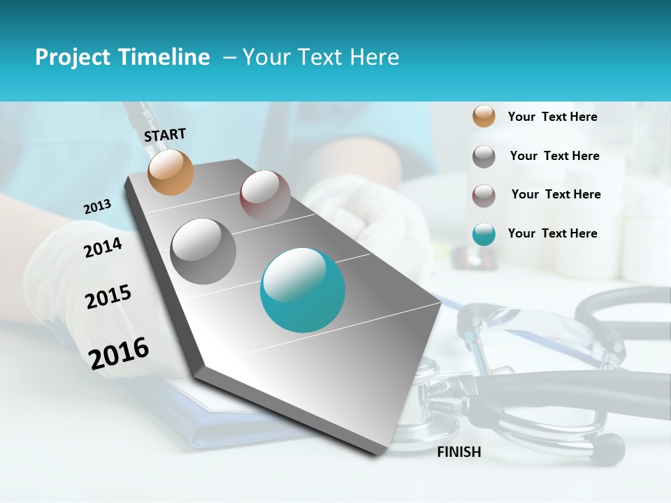 A Doctor Writing On A Clipboard With A Stethoscope PowerPoint Template