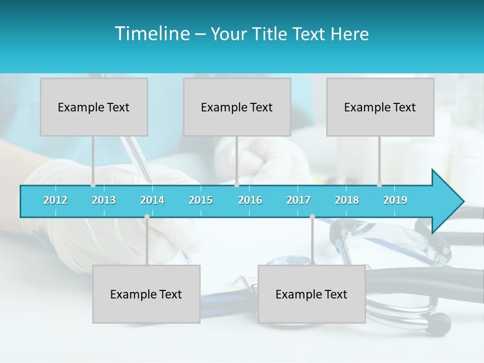 A Doctor Writing On A Clipboard With A Stethoscope PowerPoint Template